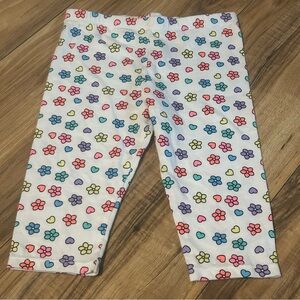 Swiggles‎ 3T White Floral Heart Print Leggings Girls Toddler Cute Comfy